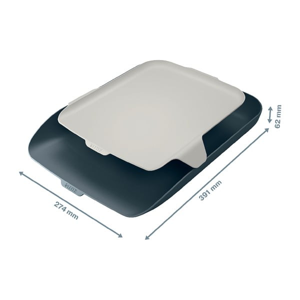 Szara półka na dokumenty z organizerem Leitz Cosy-image-4