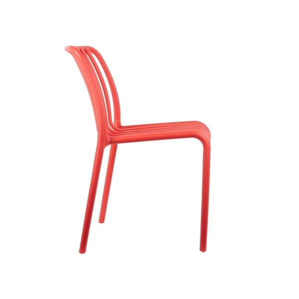 Jasnoczerwone plastikowe krzesło Glee – Leitmotiv-image-1