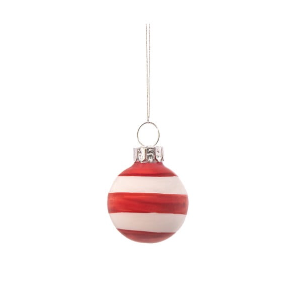 Szklane bombki zestaw 12 szt. wykonane ręcznie ø 3 cm Bauble Stripe – Sass & Belle-image-2