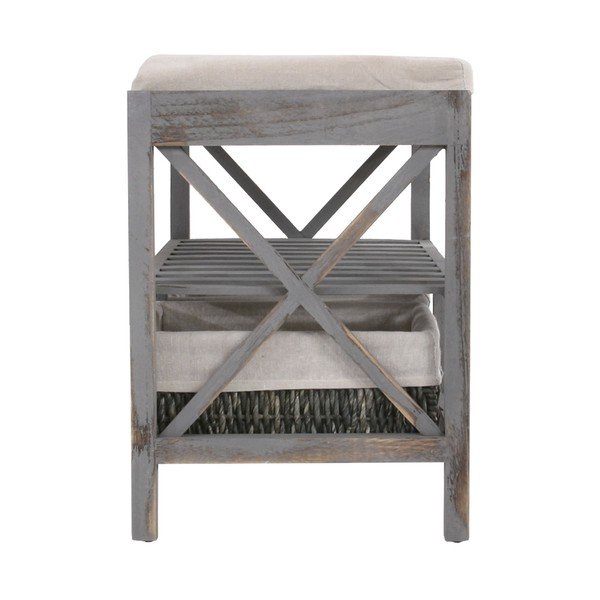 Szara ławka z miejscem na buty Mendler Shabby-image-3