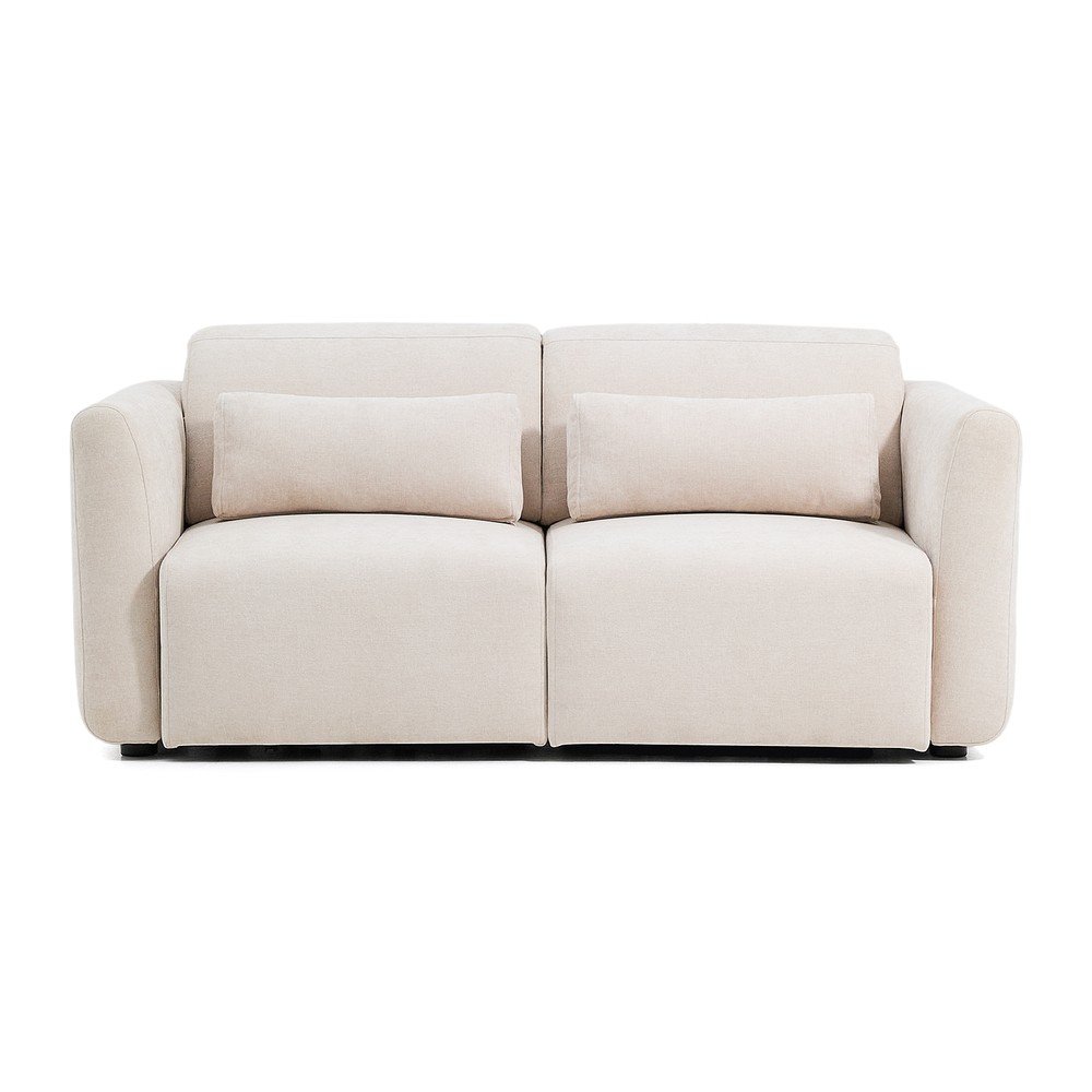 Beżowa częściowo rozkładana sofa z tkaniny szenilowej z szezlongiem 180 cm Lares – Kave Home