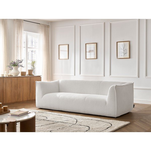 Biała sofa z materiału bouclé 242 cm Giorgia – Bobochic Paris-image-1