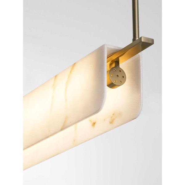 Kremowa/w kolorze mosiądzu lampa wisząca LED w dekorze marmuru ze ściemniaczem Aider – Nova Luce-image-2