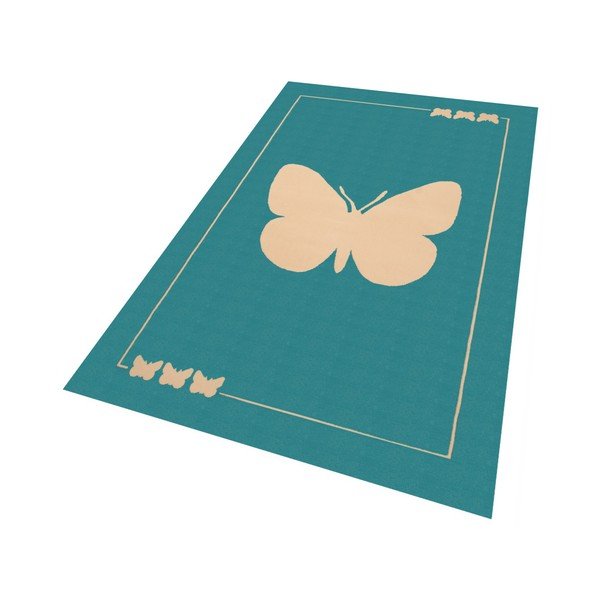 Turkusowy dywan dziecięcy Hanse Home Butterfly, 140x200 cm-image-1