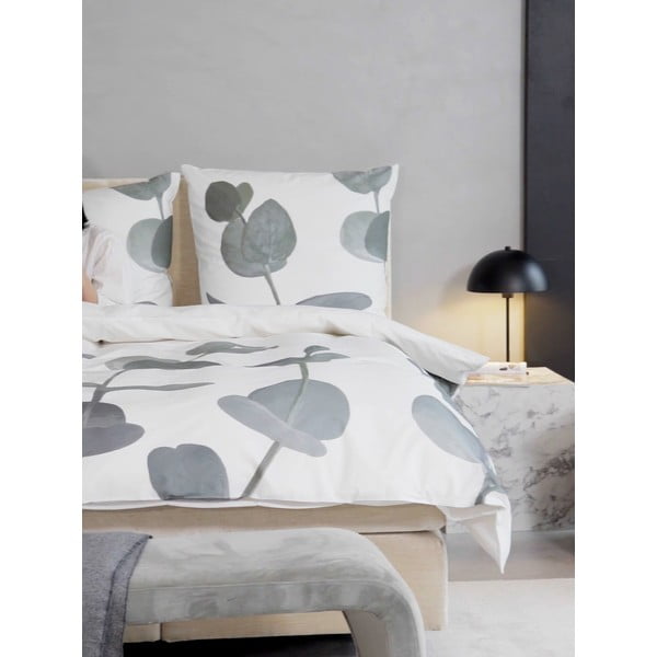 Biała pościel z perkalu bawełnianego 200x135 cm Eukalyptus – Westwing Collection-image-4