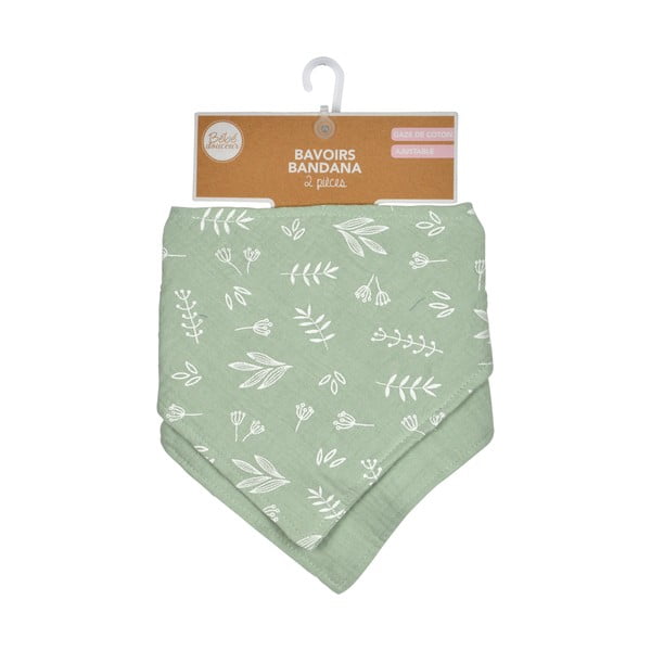 Zielone śliniaki muślinowe zestaw 2 szt. – Bébé Douceur-image-4