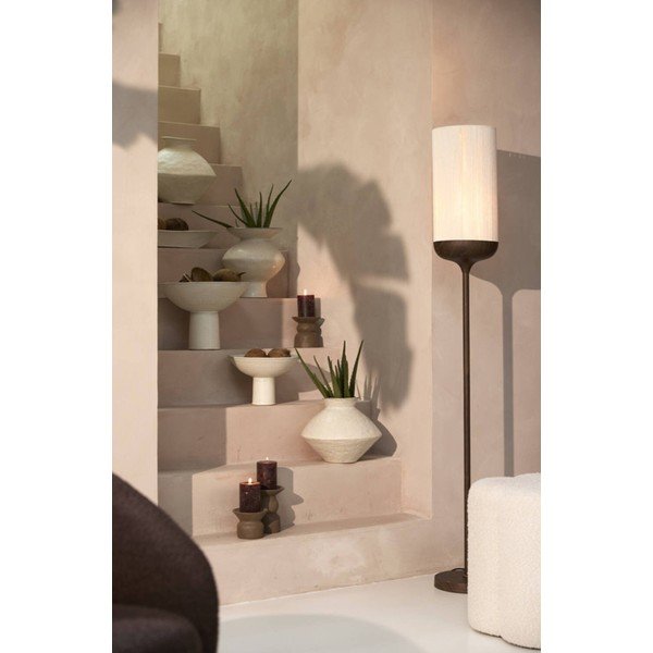 Ciemnobrązowa lampa stojąca z tekstylnym kloszem (wysokość 159 cm) Dania – Light & Living-image-1