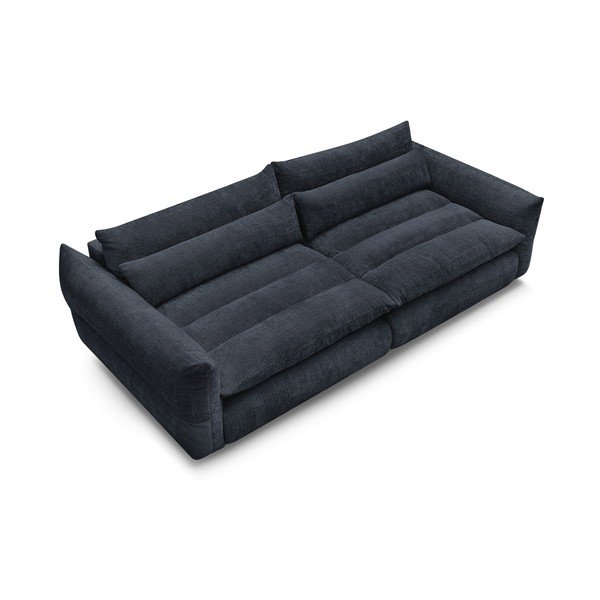 Ciemnoniebieska sofa z tkaniny szenilowej 276 cm Neil – Bobochic Paris-image-3