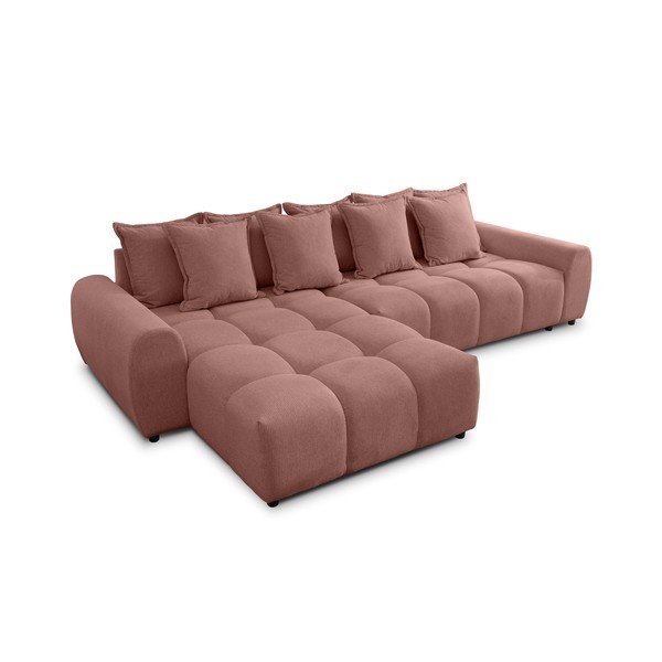 Narożnik (lewostronny/z szezlongiem) w kolorze terakoty Albane  – Ropez-image-2