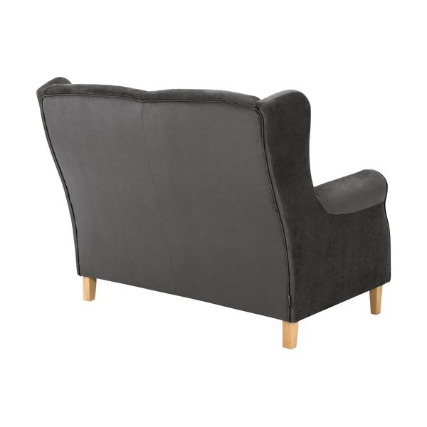 Antracytowa aksamitna sofa Max Winzer Lorris, 139 cm-image-3