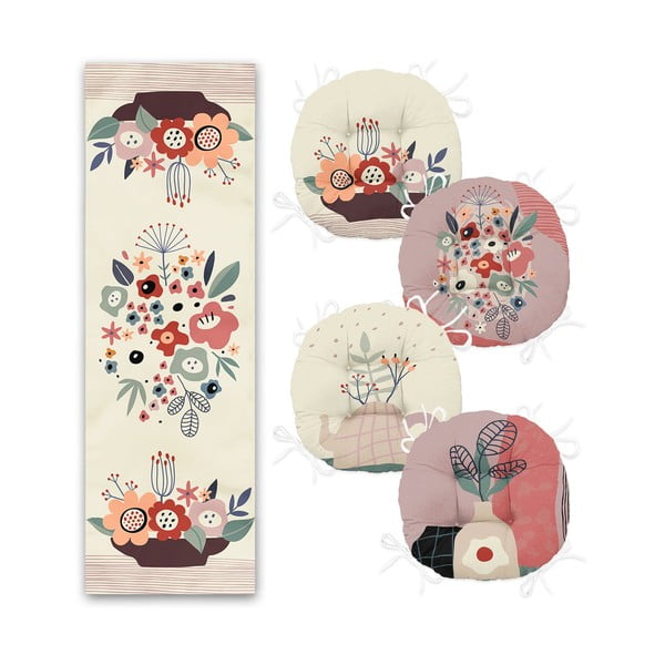 Zestaw 4 poduszek na krzesła i bieżnika 45x140 cm – Mila Home-image-1