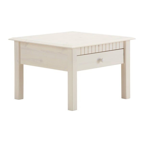 Biały stolik z litego drewna sosnowego Støraa Linda