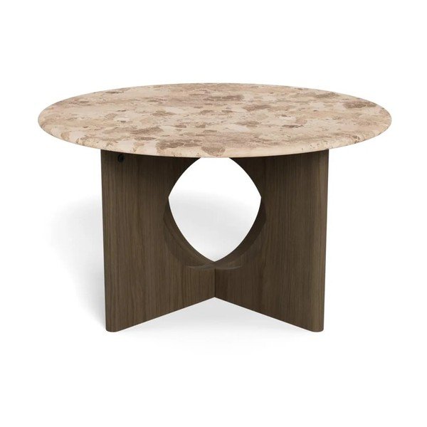 Okrągły stolik z marmurowym blatem w ciemnym naturalnym kolorze ø 80 cm Foley – Actona-image-4