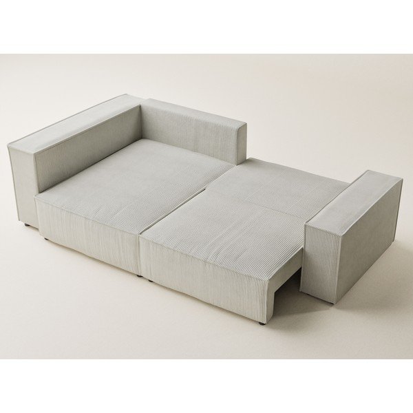 Kremowy sztruksowy rozkładany/ze schowkiem narożnik (lewostronny/w kształcie litery L) Tonga – Maison de Rêve-image-3