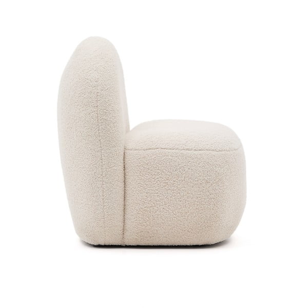 Biały fotel dziecięcy z materiału bouclé Bucky – Kave Home-image-1