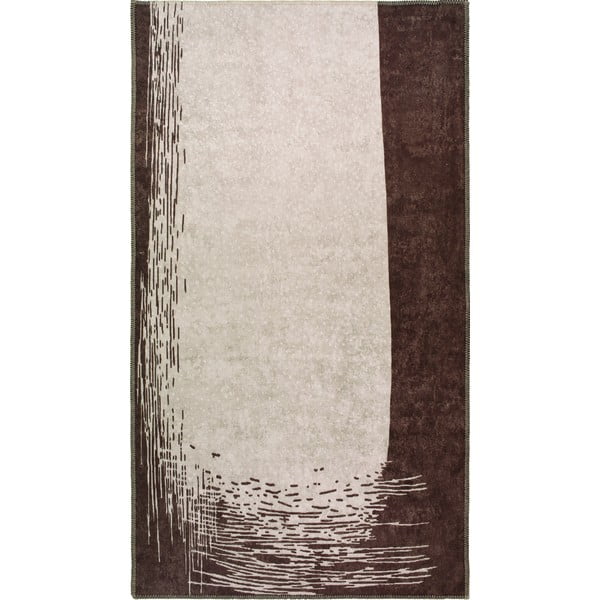 Ciemnobrązowo-kremowy dywan odpowiedni do prania 150x80 cm – Vitaus