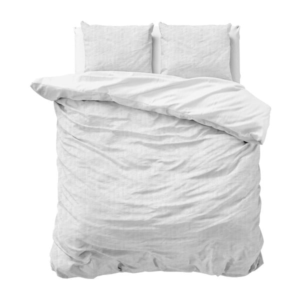 Biała bawełniana pościel dwuosobowa Sleeptime, 200x220 cm