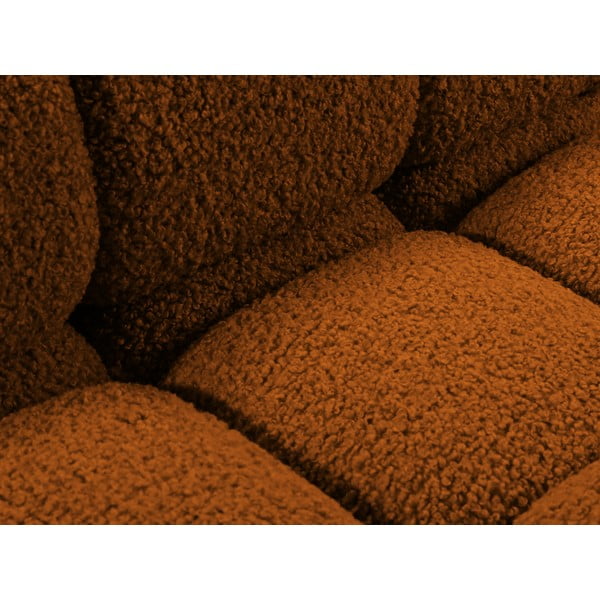 Pomarańczowy moduł sofy z materiału bouclé (lewostronny) Bellis – Micadoni Home-image-1
