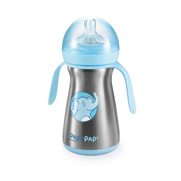 Niebieska butelka termiczna ze stali nierdzewnej dla dzieci 0,2 l Papu Papi – Tescoma