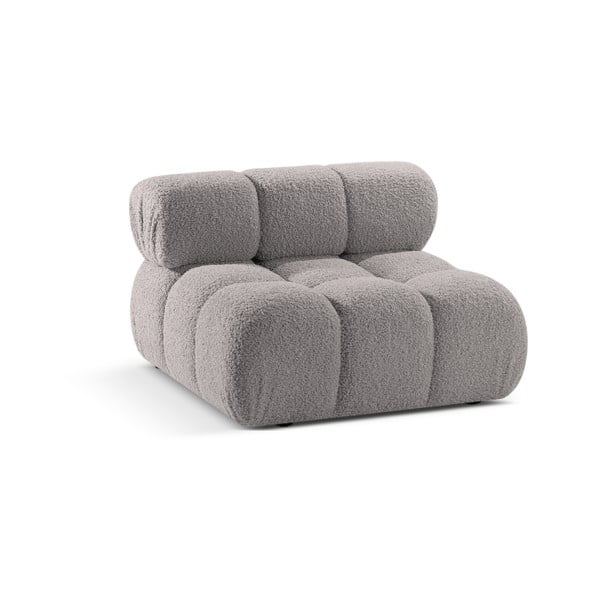 Jasnoszary moduł sofy z materiału bouclé (moduł środkowy) Bellis – Micadoni Home-image-3