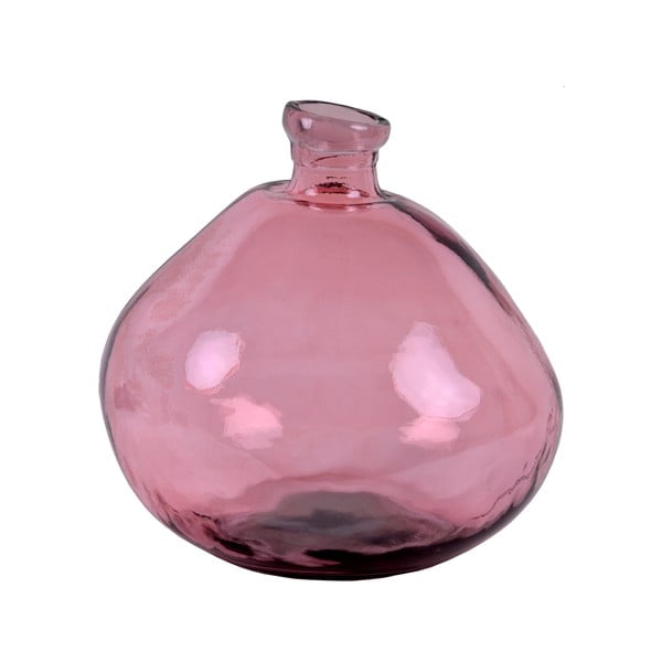 Różowy wazon ze szkła z recyklingu Ego Dekor Simplicity, wys. 33 cm