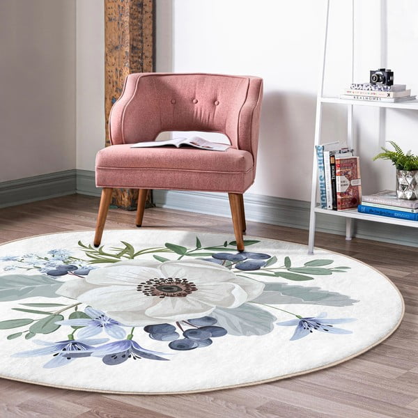 Okrągły dywan odpowiedni do prania i robotów sprzątających ø 80 cm Comfort – Mila Home-image-4