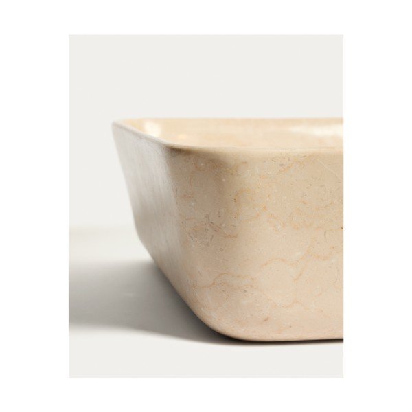 Beżowa kamienna umywalka 40x40 cm Darnen – Kave Home-image-3