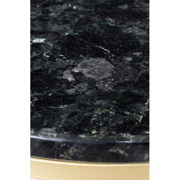 Czarny granitowy stolik z konstrukcją w kolorze złota RGE Crystal, ⌀ 50 cm-image-3
