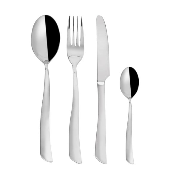 Sztućce 24 szt. ze stali nierdzewnej w kolorze srebra Shape – Orion