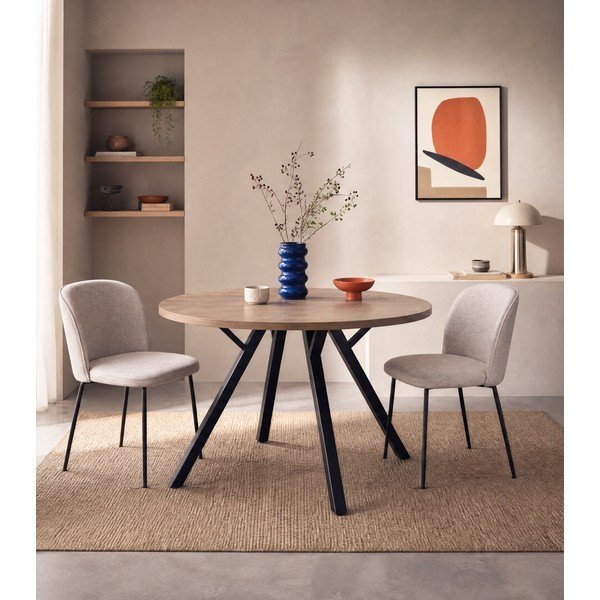 Okrągły stół w dekorze dębu ø 120 cm Beni – Marckeric-image-4