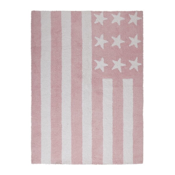 Różowy dywan bawełniany wykonany ręcznie Lorena Canals USA, 120x160 cm