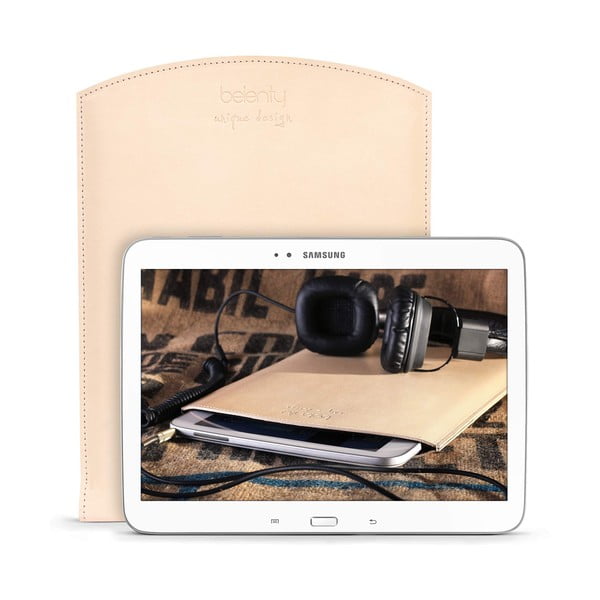 Skórzane etui na tablet Samsung Galaxy 10.1 (Tab 3, 4 / Note) Cream