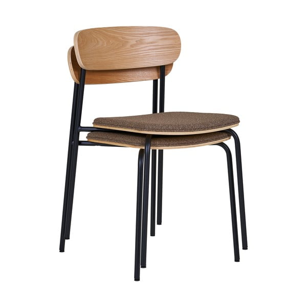 Czarne/brązowe krzesło sztaplowane w dekorze jesionu Estepona – House Nordic-image-4