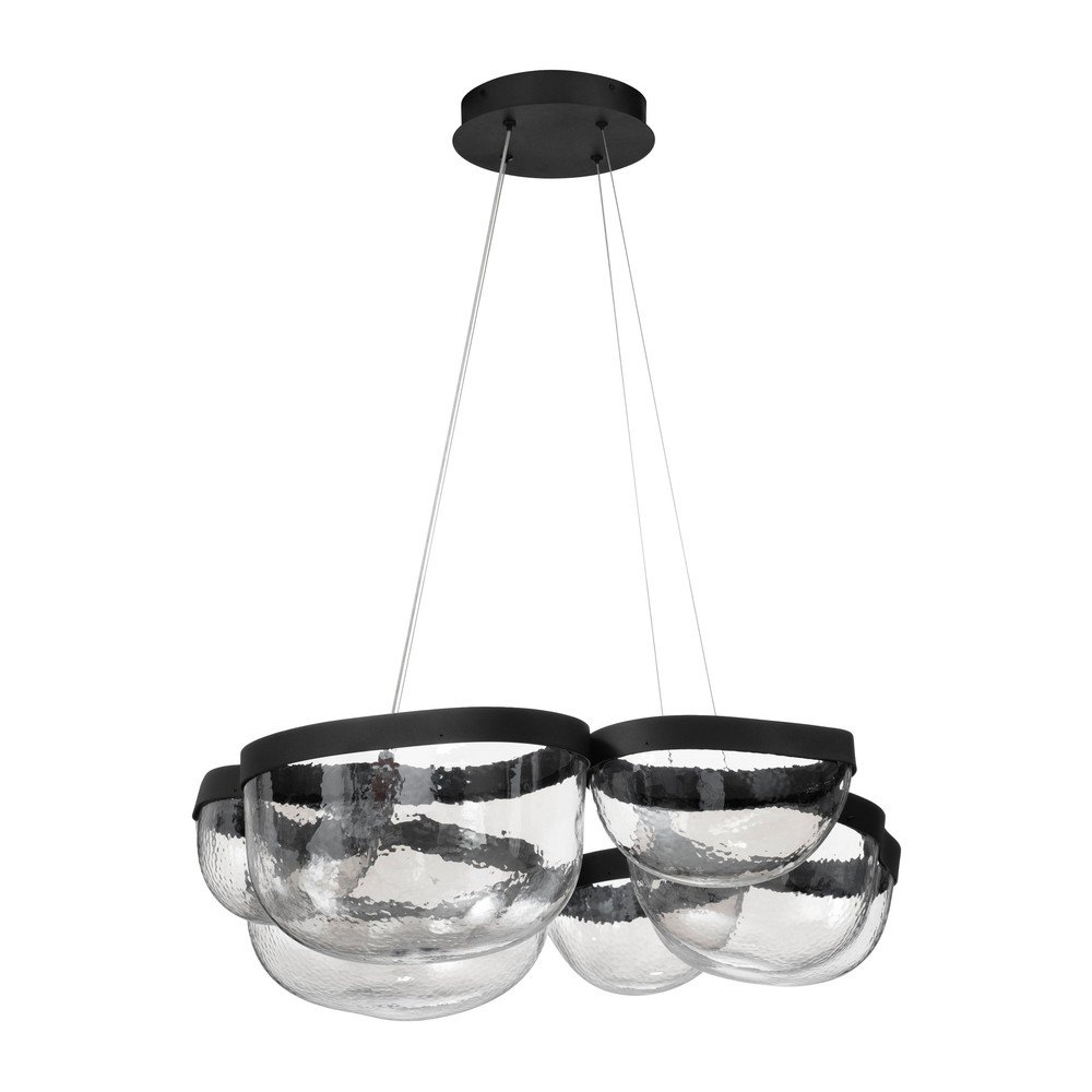 Stalowa lampa wisząca LED ze ściemniaczem w kolorze matowej czerni ze szklanym kloszem ø 83 cm Clair – Nova Luce
