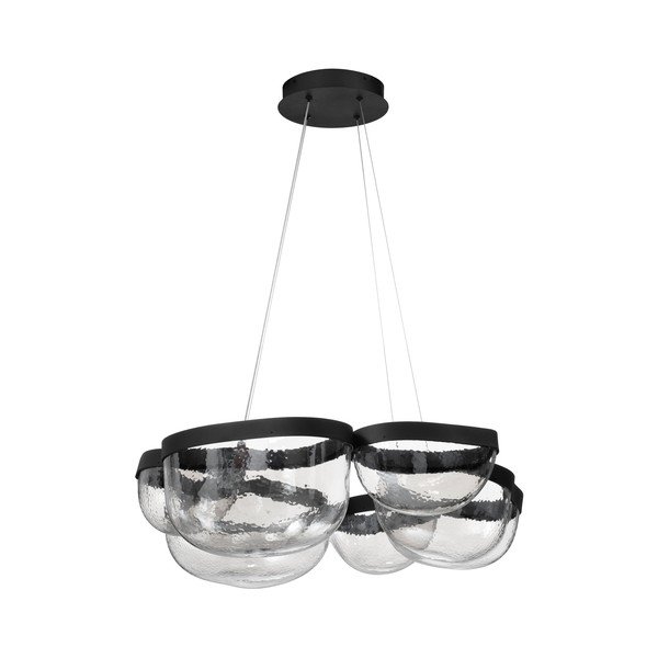 Stalowa lampa wisząca LED ze ściemniaczem w kolorze matowej czerni ze szklanym kloszem ø 83 cm Clair – Nova Luce