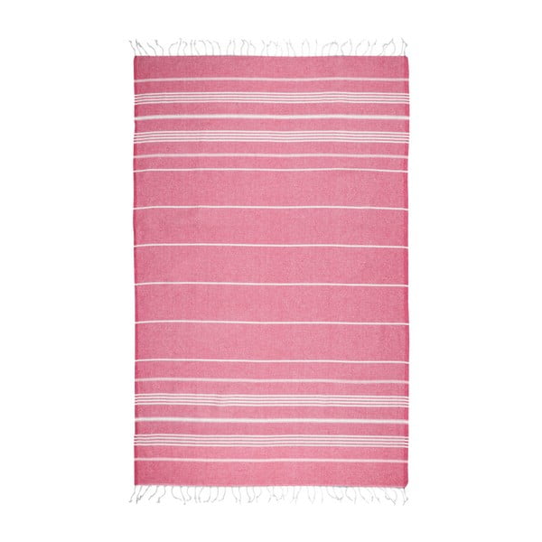 Ciemnoróżowy ręcznik hammam Kate Louise Classic, 180x100 cm