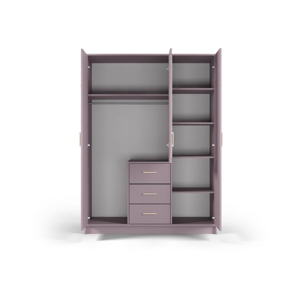 Różowa szafa z lustrem 147x200 cm Burren – Cosmopolitan Design-image-4