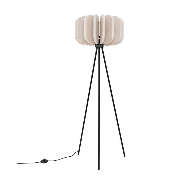 Beżowa lampa stojąca z tekstylnym kloszem (wysokość 134 cm) Elom – Sollux