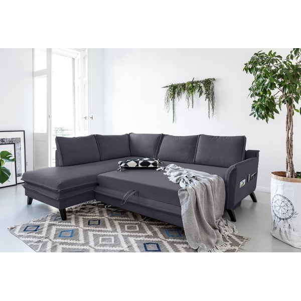 Antracytowy narożnik rozkładany Miuform Charming Charlie L, lewostronny-image-3