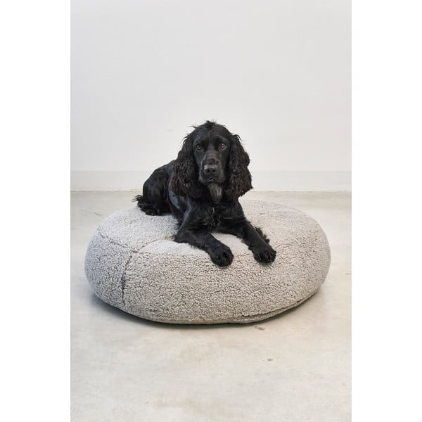 Szare legowisko dla psów z materiału bouclé ø 90 cm Senso Pouffe Pebble M/L – MiaCara-image-3
