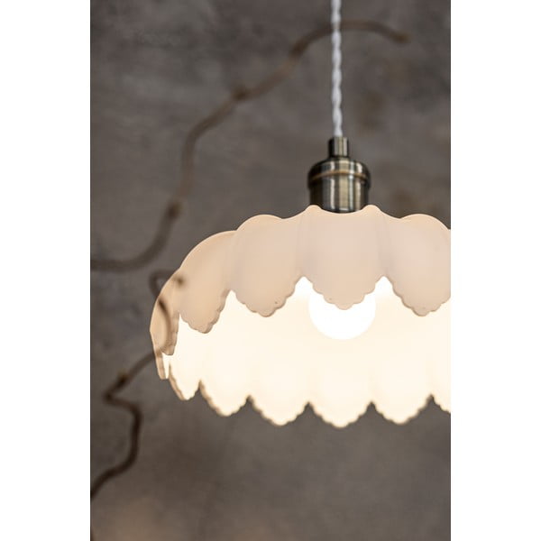 Lampa wisząca w biało-mosiężnym kolorze ze szklanym kloszem ø 25,5 cm Kurage – Markslöjd-image-1