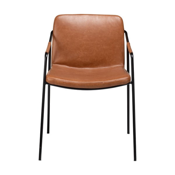 Brązowe krzesło do jadalni z imitacji skóry DAN-FORM Denmark Boto-image-1