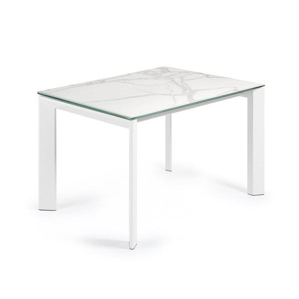Rozkładany stół z dodatkowym blatem z blatem w dekorze marmuru 80x120 cm Axis – Kave Home