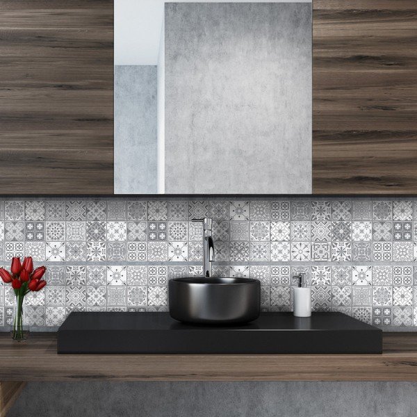 Zestaw 6 naklejek ściennych Ambiance Stickers Friezes Tiles Lia, 5x30 cm-image-1