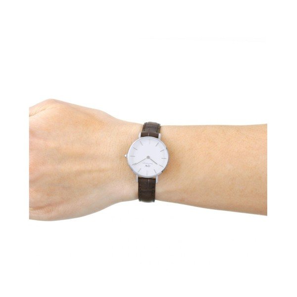 Zegarek damski z białym cyferblatem i z detalami w srebrnej barwie Daniel Wellington Petite York, ⌀ 28 mm-image-1