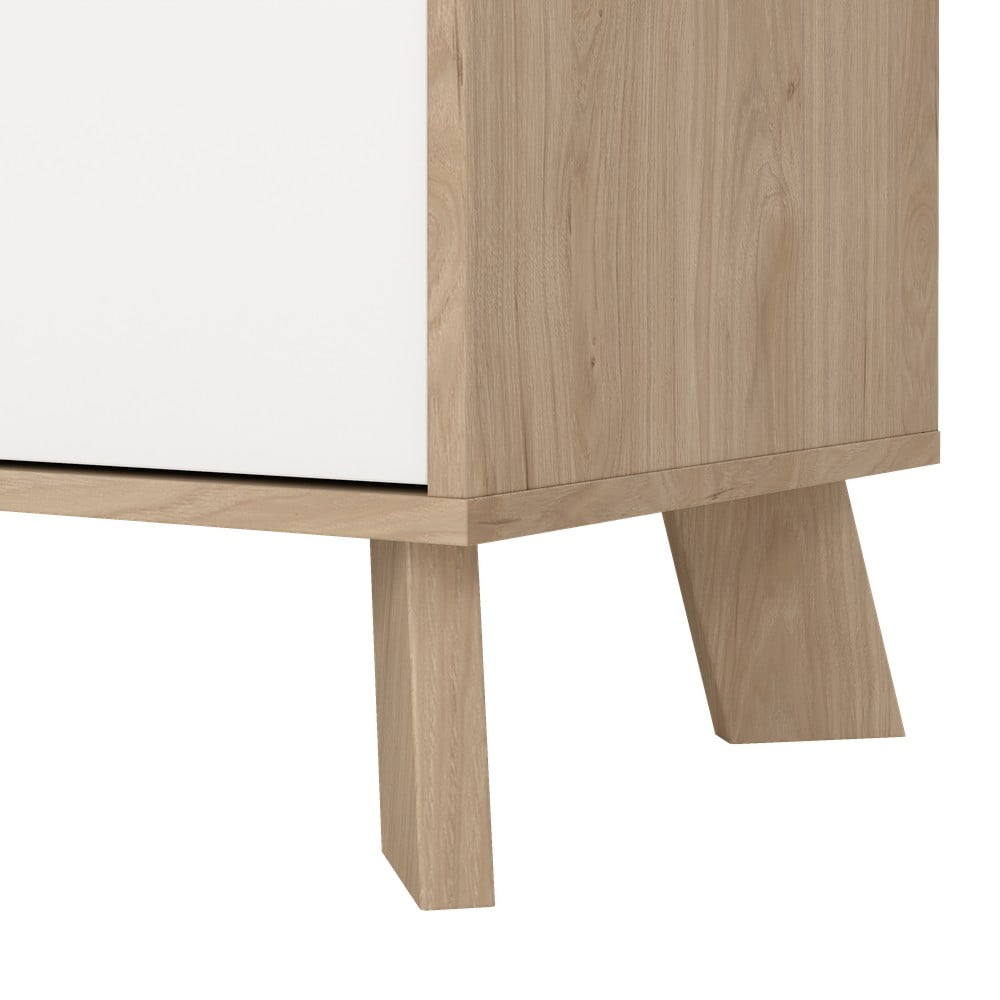 Biało-naturalna komoda w dekorze dębu 196x73x39 cm Ikast – Tvilum (zdjęcie 10)