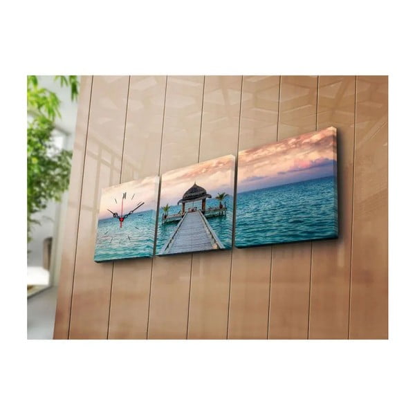 Obraz z zegarem Molo, 90x28 cm-image-2