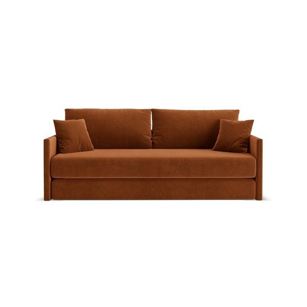 Aksamitna rozkładana sofa w kolorze terakoty 209 cm Shannon – Cosmopolitan Design
