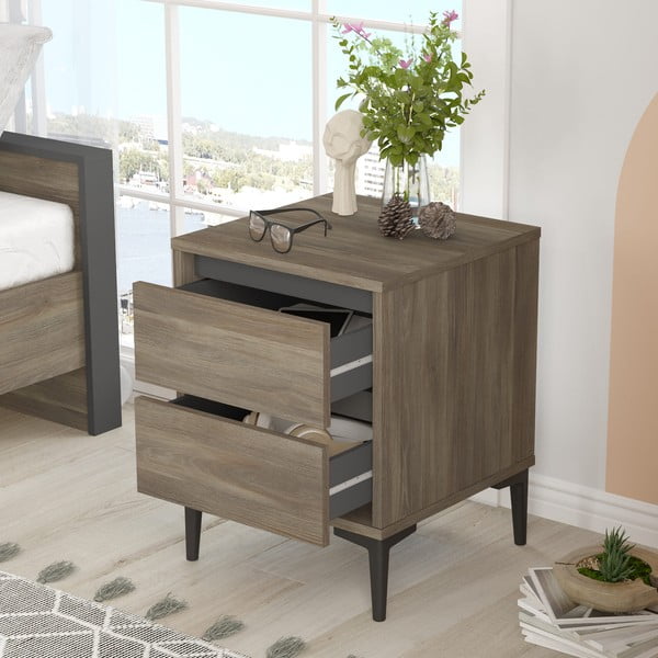 Brązowa szafka nocna Elegance – Kalune Design-image-3