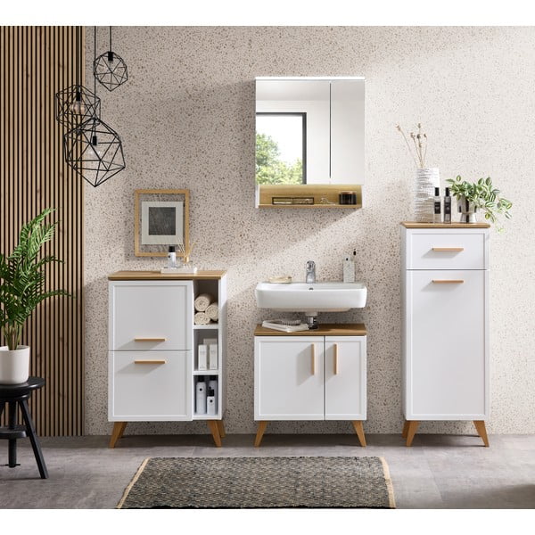 Biała niska wisząca szafka łazienkowa 77x60 cm Quickset 383 – Pelipal-image-4